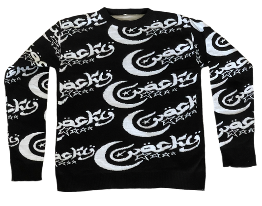 WOCKY Allover Logo Sweater Black