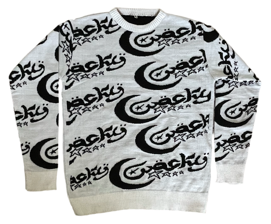 WOCKY Allover Logo Sweater White