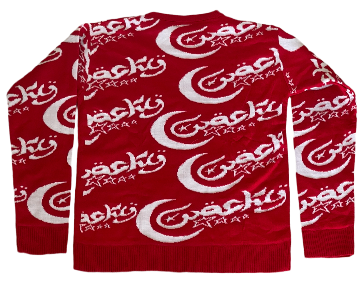 WOCKY Allover Logo Sweater Red