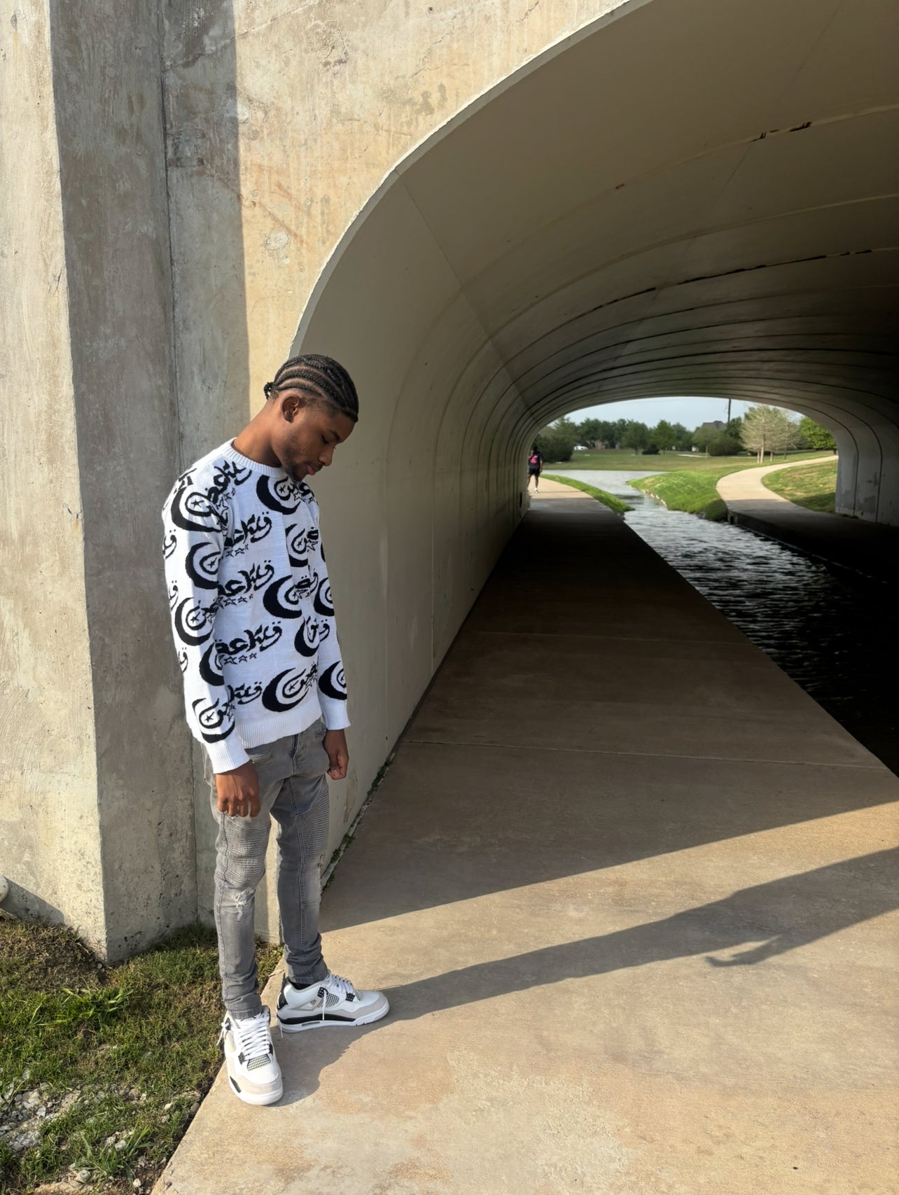 WOCKY Allover Logo Sweater White