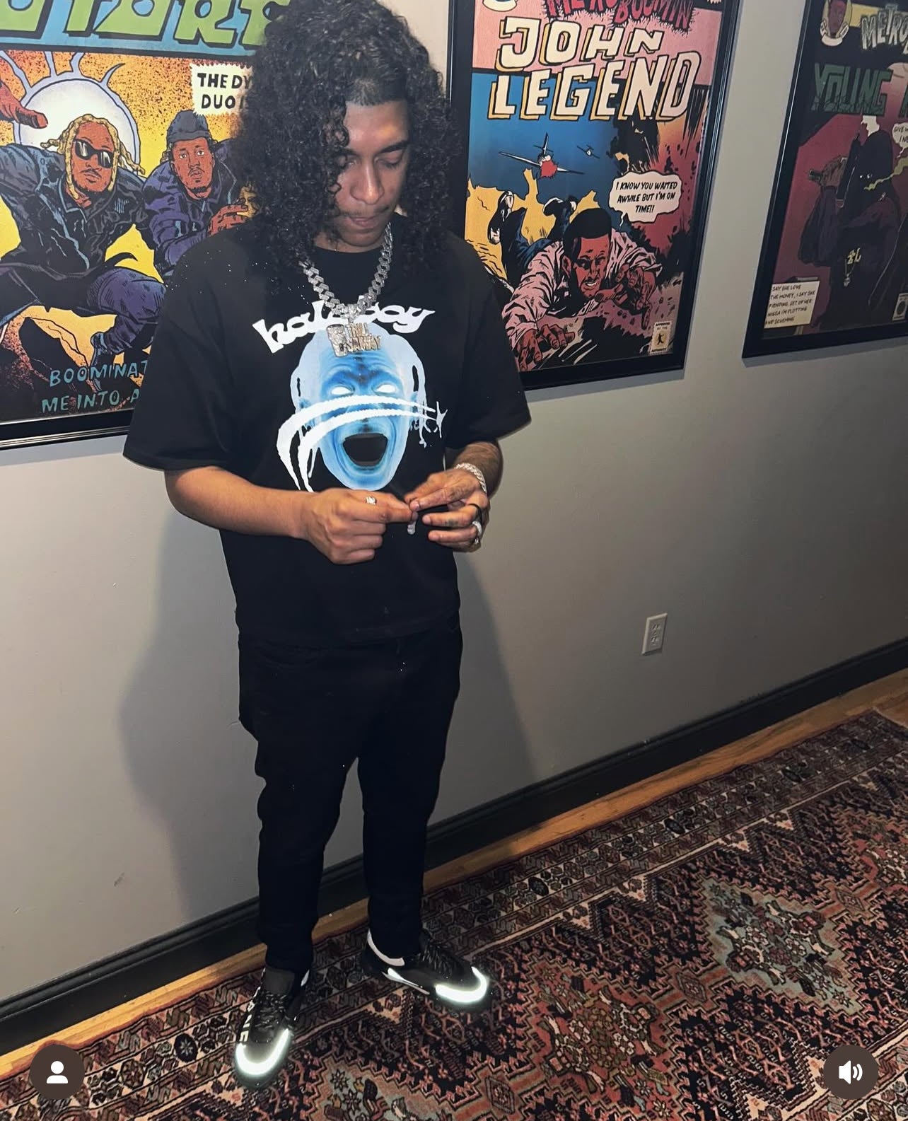 Haloboy Blue Jack Boxy Tee Black